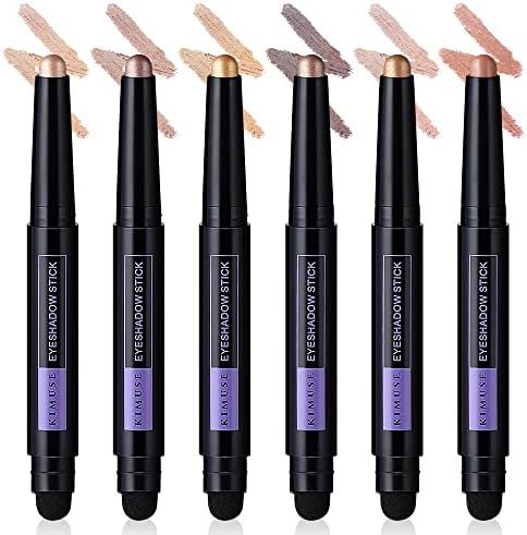 KIMUSE 6PCS Shimmer Cream Eyeshadow Stick,Brightener Eyeshadow Pencil Crayon,Waterproof Eye Shadow S | Amazon (US)