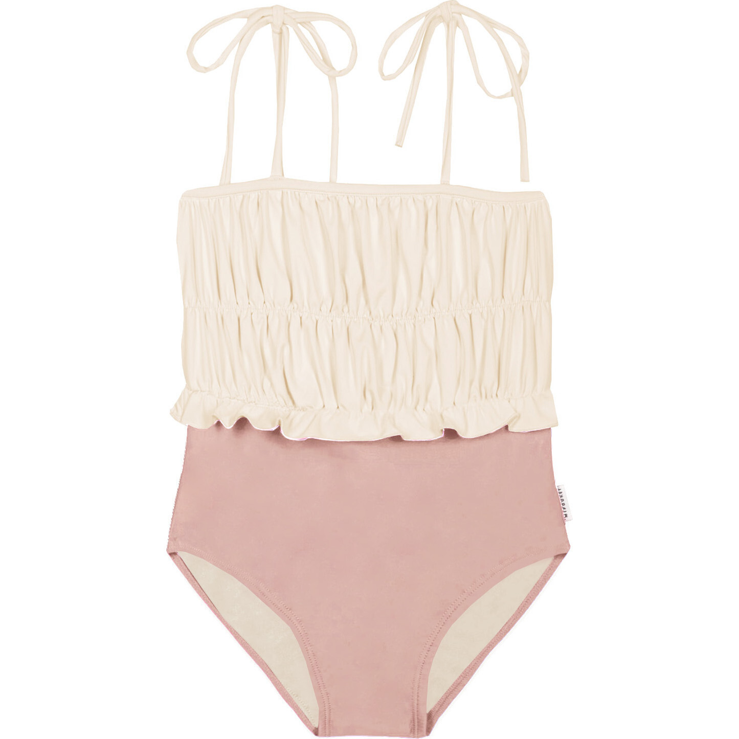Julieta Block Color Swimsuit Ecru/Nude | Maisonette