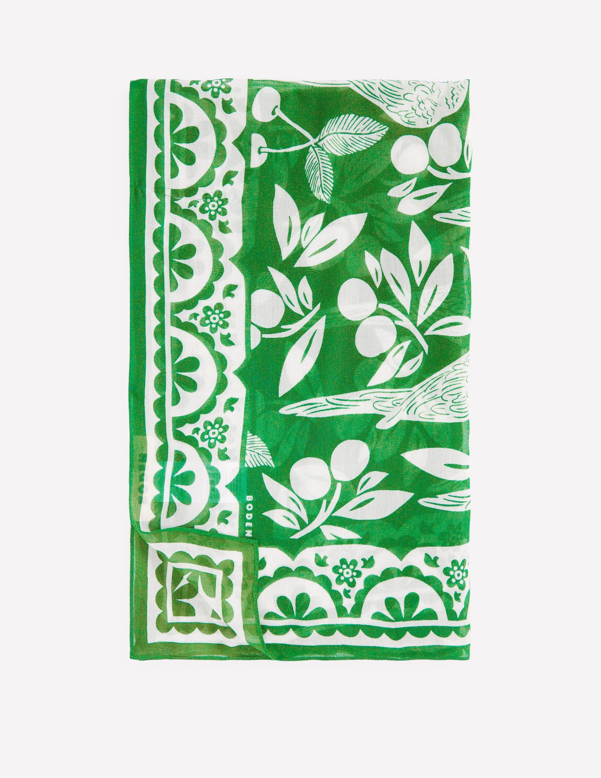 Printed Sarong Scarf-Green Tambourine, Parrot Pop | Boden (US)