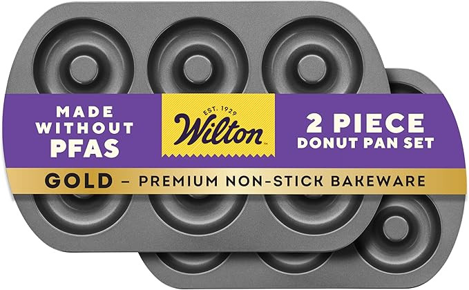 Wilton Gold Non-Stick 2 Piece Donut Pan Set, Stainless Steel Bakeware, Made without PFAS, Packagi... | Amazon (US)