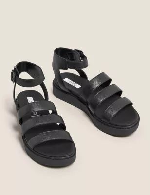 Leather Ankle Strap Flat Sandals | M&S Collection | M&S | Marks & Spencer (UK)