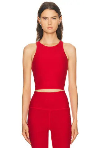 Beyond Yoga Spacedye High Neck Cropped Top in Red | FWRD 