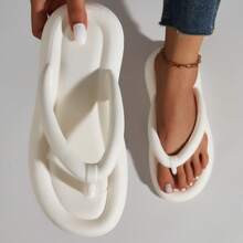 Fashion White Flip Flops For Women, Toe Post Design EVA Slippers | SHEIN