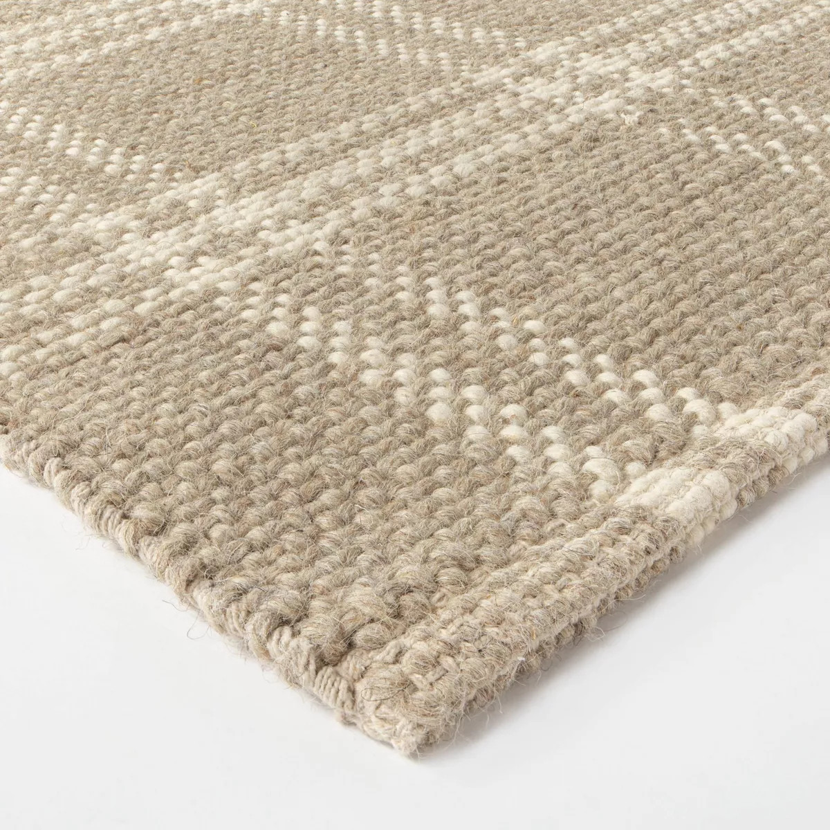 5'x7' Cottonwood Handwoven Plaid Wool/Cotton Area Rug Neutral - Threshold™ designed with Studio... | Target