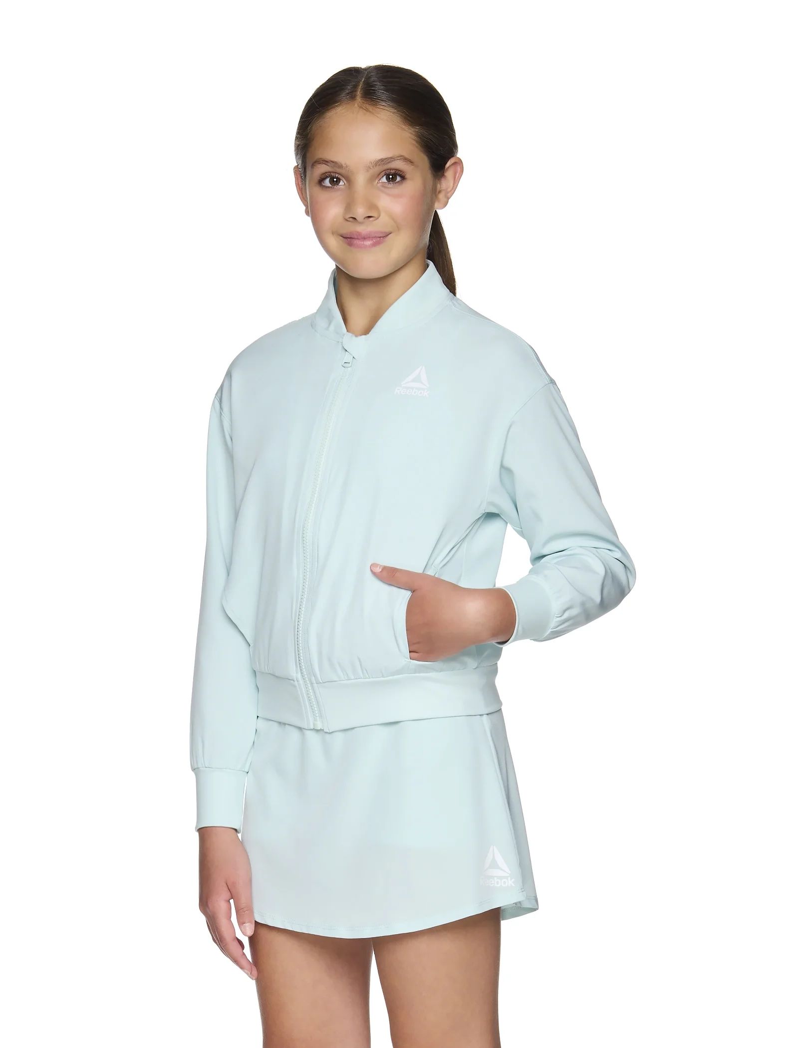 Reebok Girl’s Athletic Bomber Jacket, Sizes 4-18 - Walmart.com | Walmart (US)