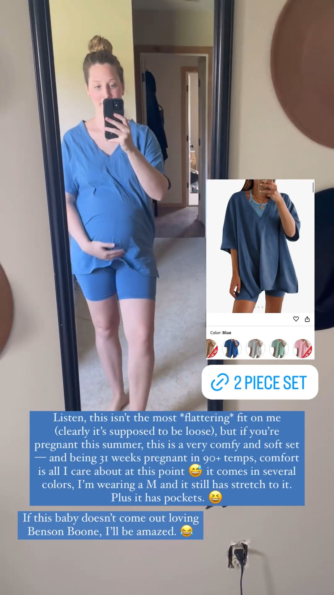 Comfy, soft, breathable summer two piece fit, perfect for pregnant mamas or postpartum!

Comes in multiple colors!

Size M | 31 weeks pregnant | bump style | maternity wear | summer outfit 

#LTKbump #LTKSeasonal #LTKstyletip