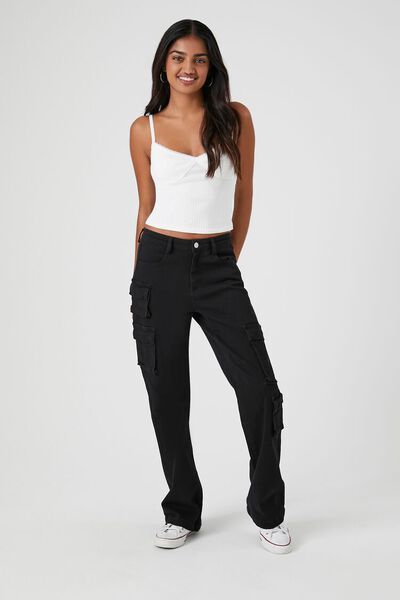 High-Rise Cargo Bootcut Jeans | Forever 21 (US)