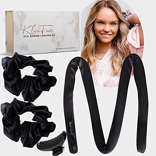klara Faire Heatless Hair Curlers No Heat -100% Silk Heatless Curling Rod Headband w/ 2 Scrunchie... | Amazon (US)