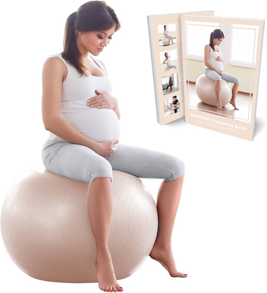 BABYGO Birthing Ball - Pregnancy Yoga Stability Anti Burst & Book Set ; Trimester Targeting Exerc... | Amazon (US)