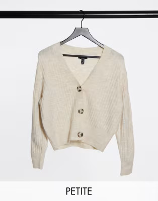 New Look Petite rib cardigan in oatmeal | ASOS (Global)