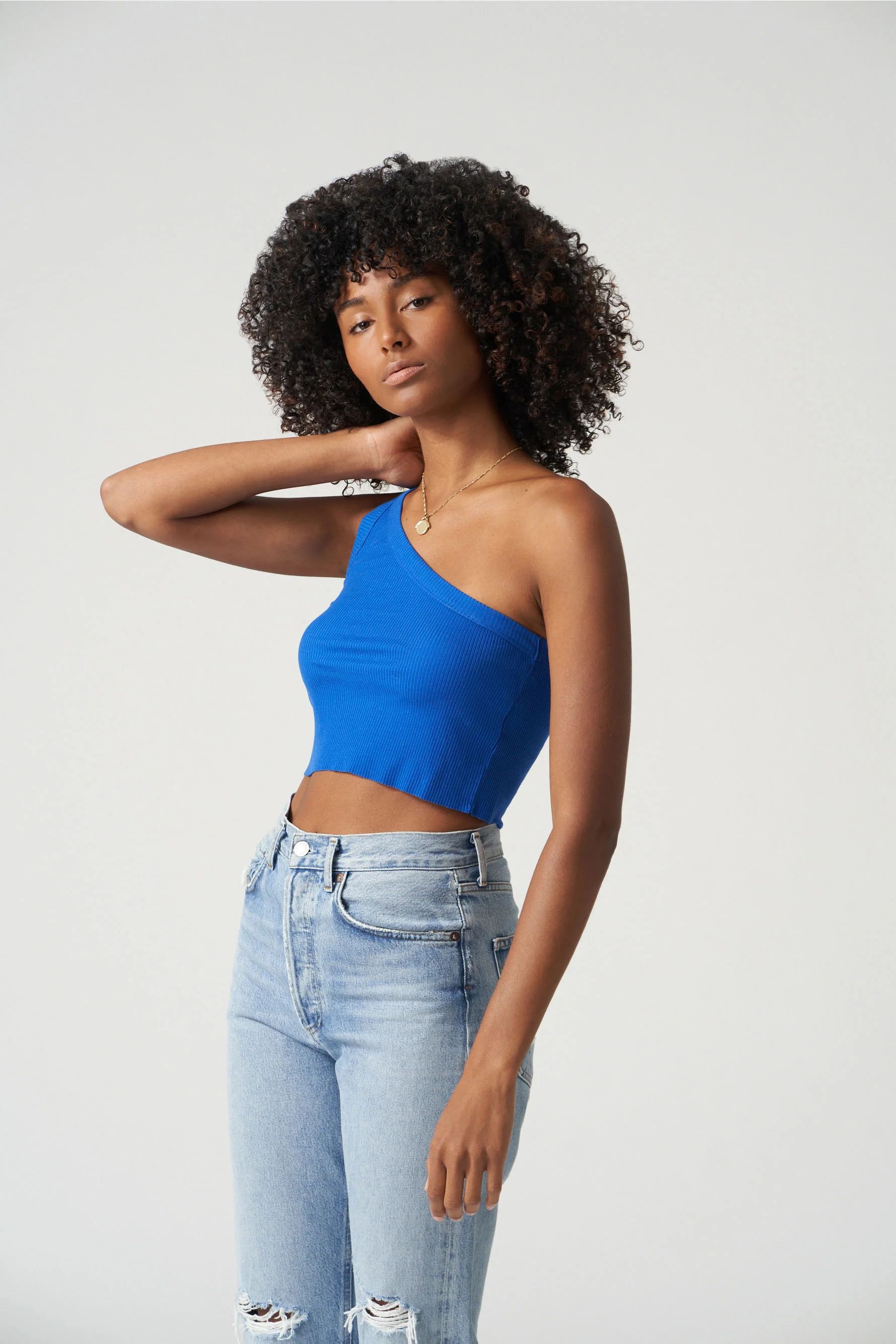 Rivington Ribbed One Shoulder Cropped Tank | Bandier