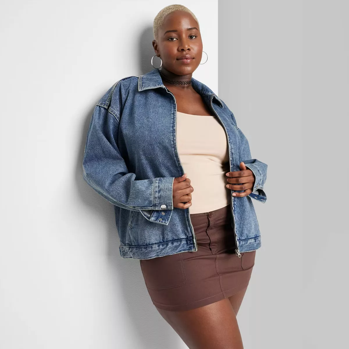 Women's Boxy Zip-Up Denim Jacket - … curated on LTK