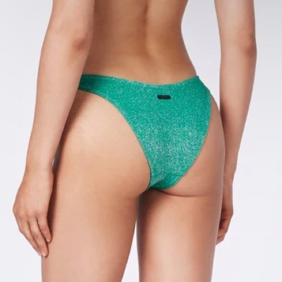 Triangl jaded green shimmer high leg bikini bottoms size XS | Poshmark