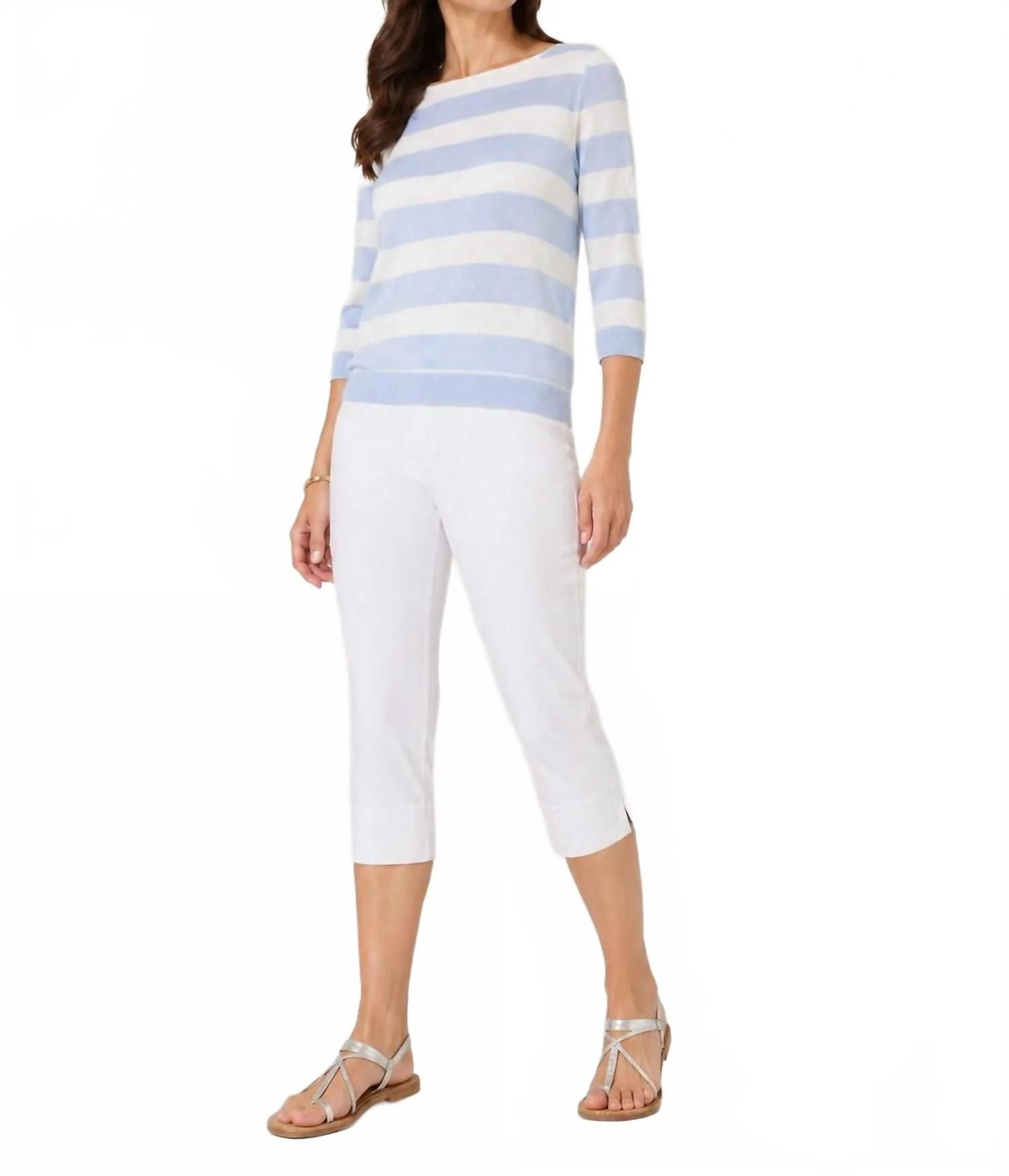 Pull On Capri In White | Shop Simon
