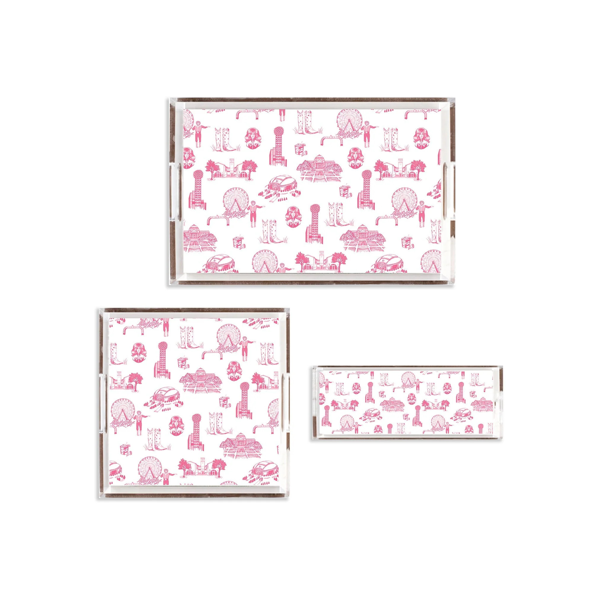 Dallas Toile Lucite Tray | Katie Kime Inc