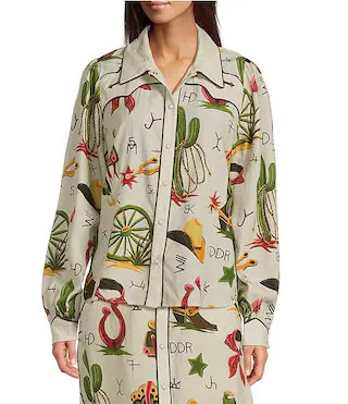 Double D Ranch Coordinating Atomic Ranch Point Collar Long Sleeve Snap Front Shirt | Dillard's | Dillard's