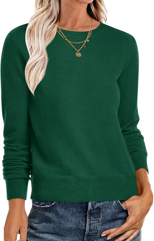 ANRABESS Women's Long Sleeve Crewneck Classic 2024 Fall Soft Basic Pullover Sweaters Top | Amazon (US)