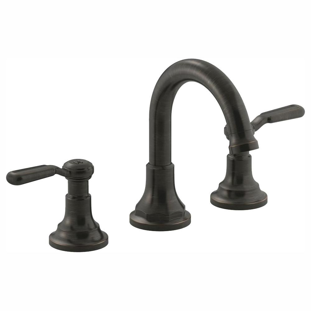 KOHLER Worth 8 in. Widespread 2-Handle Bathroom Faucet in Oil-Rubbed Bronze K-R76257-4D-2BZ - The... | The Home Depot