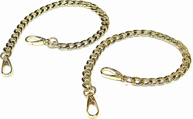 Model Worker 2-Pack 1/2" Wide 15.7" Long DIY Iron Flat Chain Strap Silver Handbag Chains Accessor... | Amazon (US)