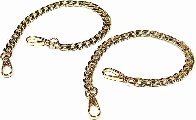 Model Worker 2-Pack 1/2" Wide 15.7" Long DIY Iron Flat Chain Strap Silver Handbag Chains Accessor... | Amazon (US)