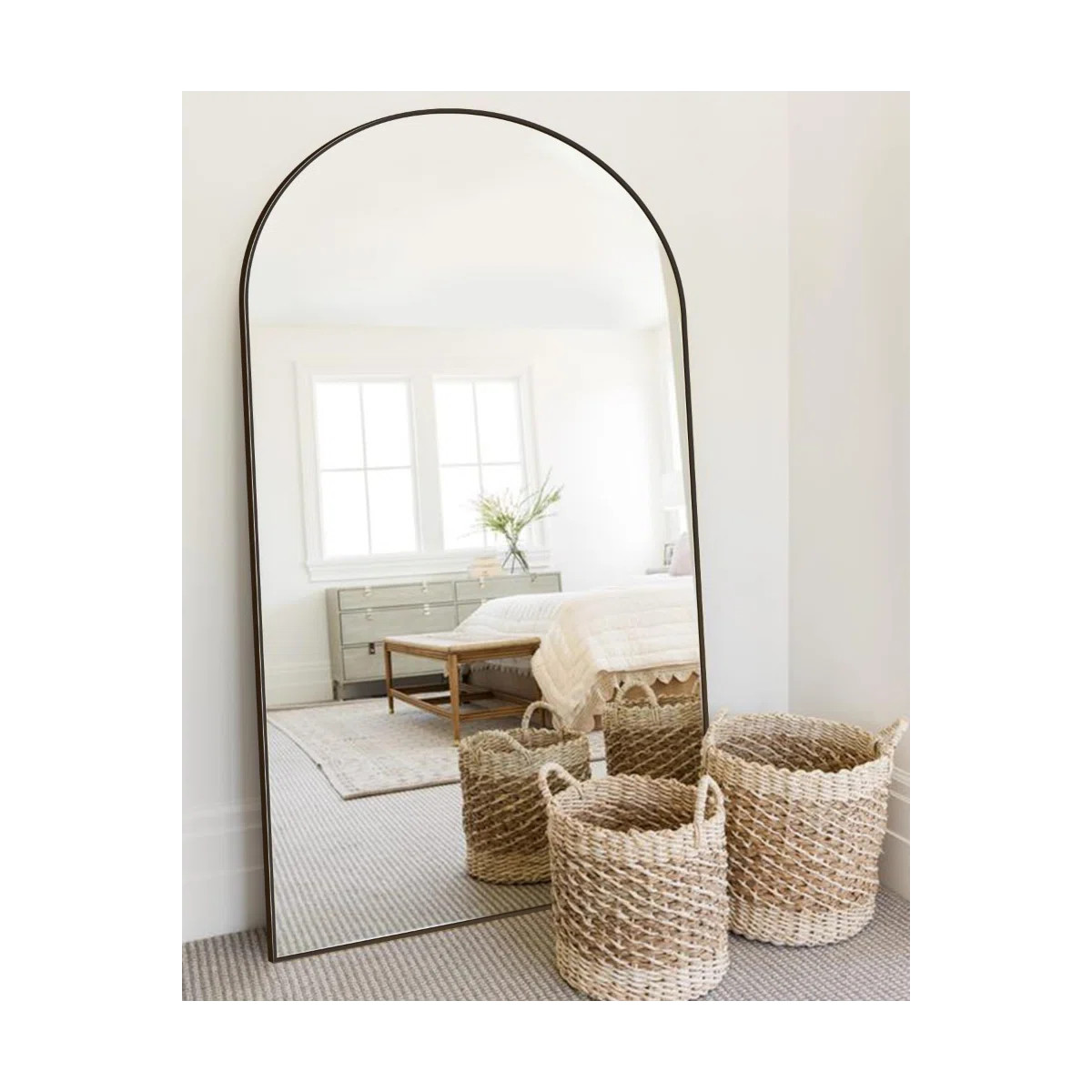 Full Length Mirror, Oversized Floor Mirror With Stand For Bedroom, Living Room Cloakroom, Arch St... | Wayfair North America