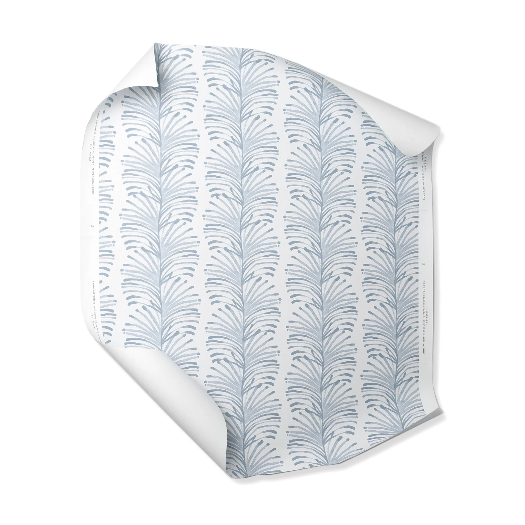 Blue Botanical Stripe Clay Wallpaper | Pepper