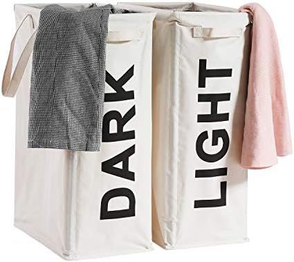 Haundry 26" Tall Slim Laundry Hamper Bag, 2Pcs/Set Lights and Darks Separator, Waterproof Large T... | Amazon (US)