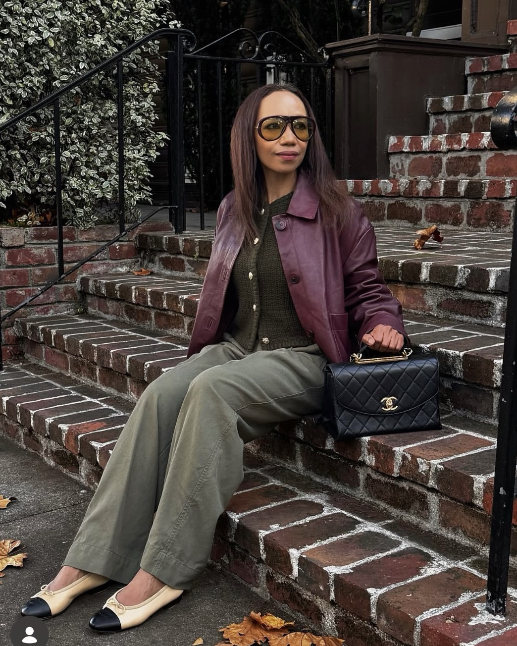 Winter casual look, burgundy leather jacket  and army green trousers.

#LTKSaleAlert #LTKGiftGuide #LTKPetite