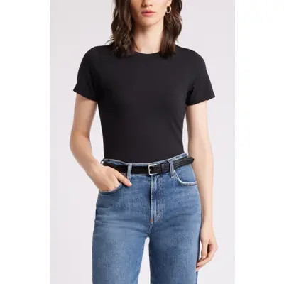 Nordstrom Pima Cotton Blend Crewneck T-Shirt in White at Nordstrom, Size Large | Nordstrom
