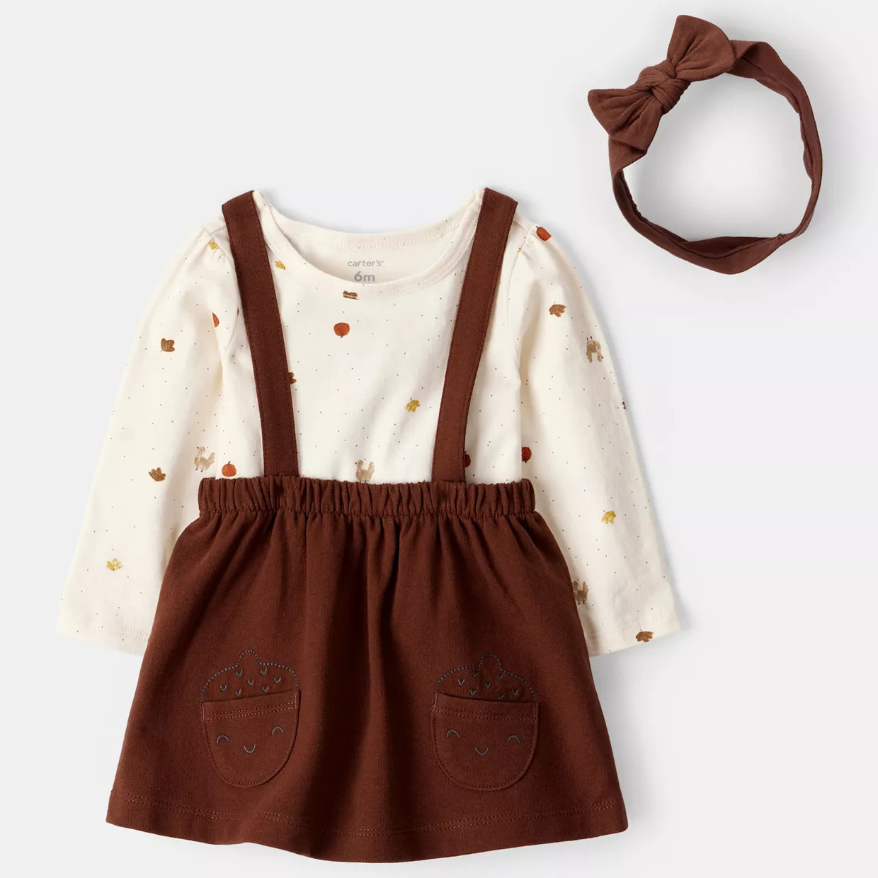 Baby Girl Carter's 3-pc. Thanksgiving Print Dress & Headband Set | Kohl's