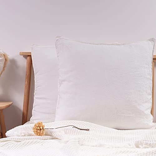 ATLINIA 100% Linen Pillowcases Set of 2, Euro Size 26'' x 26'' Pillow Case, Linen Pillow Sham Cre... | Amazon (US)