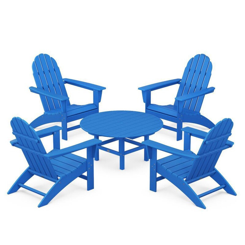 POLYWOOD Vineyard 5 Pc Recycled Plastic Seating Set in Pacific Blue by - PWS703-1-PB | BBQ Guys