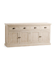 74x18x35 Caleb Solid Reclaimed Pine 4 Drawer 4 Door Buffet Table | Marshalls
