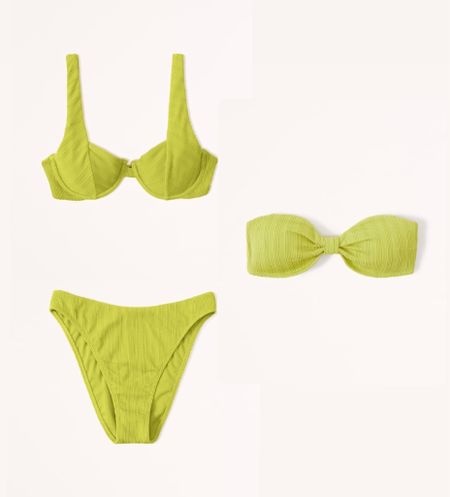 Super cute lime green bikini with a very flattering cut. I’m a 6/8 in bottoms and 32D and got a medium top and bottom! Also available in larger chest sizes 

#LTKswim #LTKfit #LTKcurves