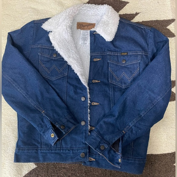 wrangler sherpa lined denim coat | Poshmark