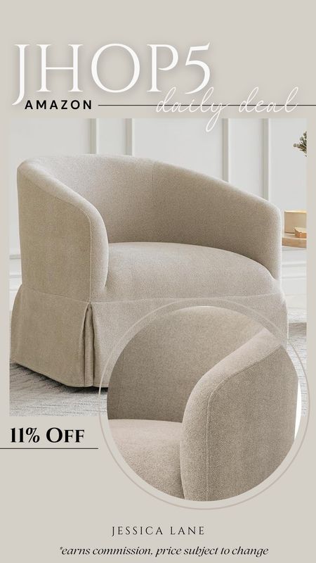 Amazon daily deal, save 11% on this gorgeous modern swivel barrel accent chair. Accent chair, accent furniture, Amazon home, Amazon deal, living room furniture, nursery furniture, swivel chair, barrel accent chair, modern furniture

#LTKstyletip #LTKsalealert #LTKhome
