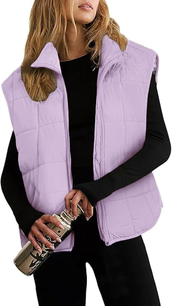 Xiaoxuemeng Puffer Vest Women Lightweight Zip Up Quilted Vest Padded Gilet Sleeveless Jacket with... | Amazon (US)