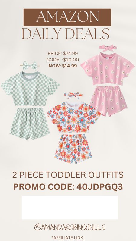 Amazon Daily Deals
Toddler 2 piece outfits

#LTKBaby #LTKSaleAlert #LTKKids