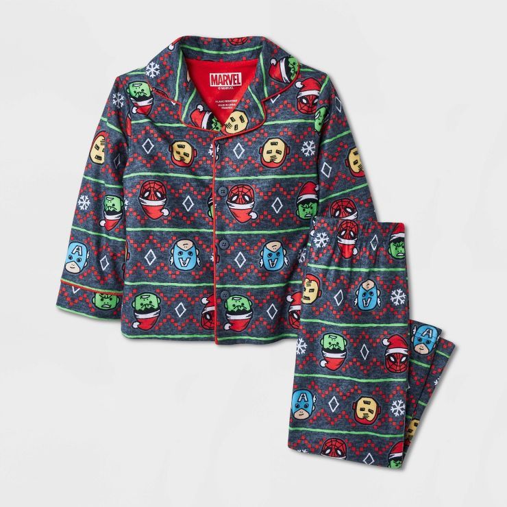 Toddler Boys' 2pc Marvel Coat Pajama Set - Gray | Target