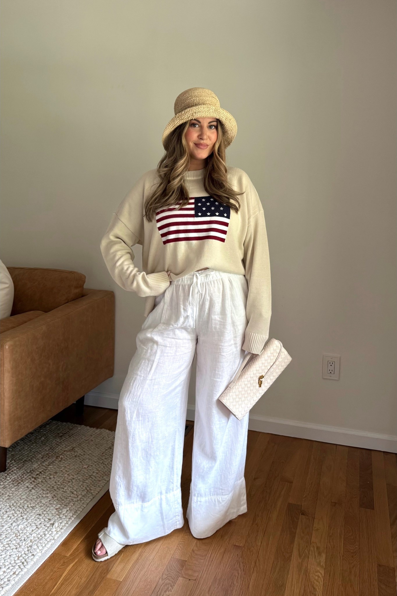 4th of July outfit inspo 🇺🇸 4th of july outfits, july 4th outfits, summer outfit ideas, summer outfits, American flag sweater, boat day outfits, beach day outfits, flag sweater, linen pants outfits 

#LTKStyleTip #LTKSummerEdit #LTKSeasonal