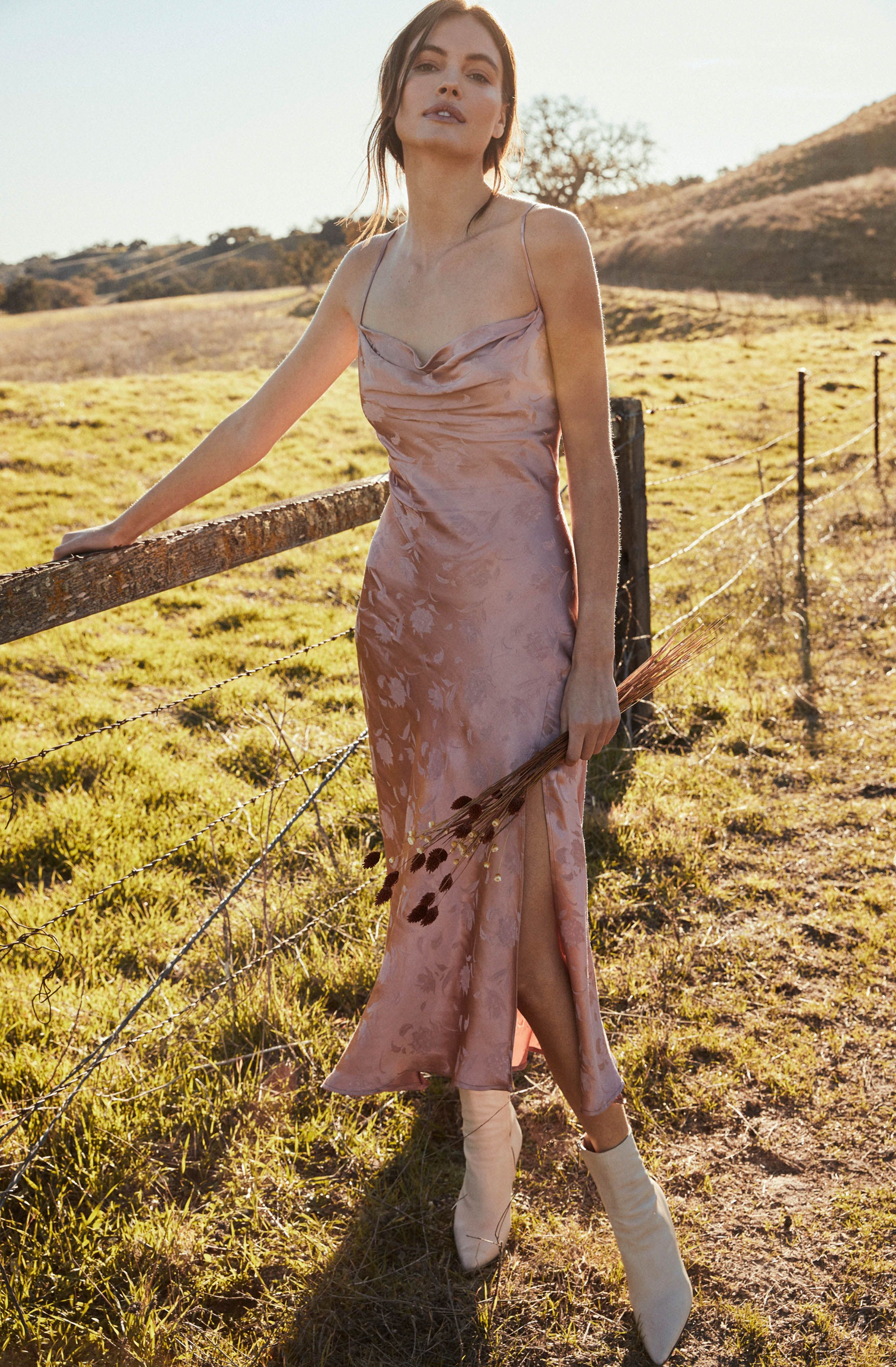 Gaia Floral Jacquard Midi Dress | ASTR The Label (US)