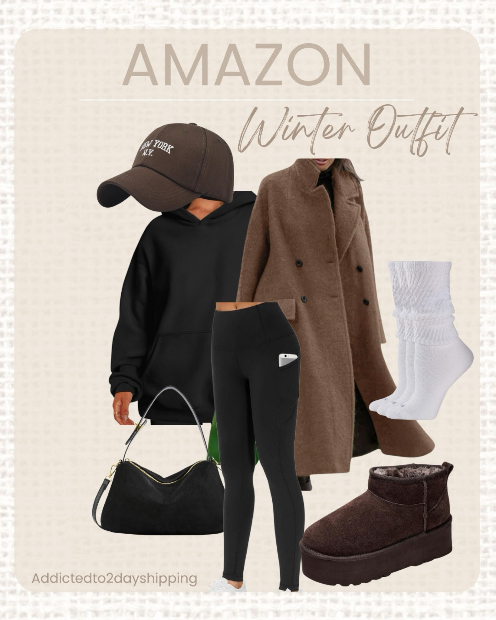 AMAZON- Winter Outfit Idea

Sharing some winter outfit inspo and I am going with a more casual look here. I paired some black leggings with an oversized black hoodie and a dark brown pea coat. I accessorized with a brown baseball cap, brown platform UGG boots, white hue socks and a black suede handbag.

 

#LTKFindsUnder100 #LTKStyleTip #LTKSeasonal