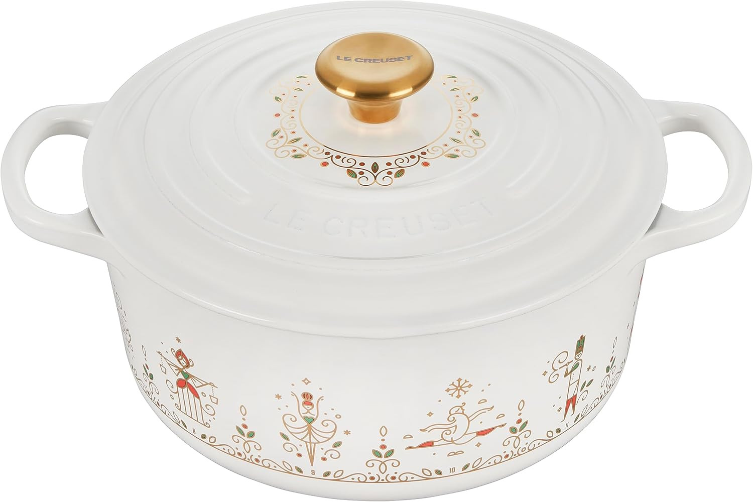 Le Creuset Noël Collection Enameled Cast Iron 12 Days of Christmas Round Dutch Oven, 3.5 qt., Wh... | Amazon (US)