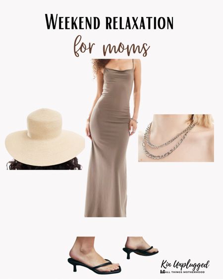 Enjoy a relaxed weekend in this easygoing and comfy outfit perfect for lounging or casual outings.

	•	Dress: ASOS Design Jersey Maxi Dress
	•	Shoes: Nobody’s Child Sandals
	•	Hat: ASOS Wide Brim Hat
	•	Jewelry: ASOS Layered Necklace

#WeekendStyle #RelaxedFashion #CasualComfort #ASOSFinds 

#LTKstyletip