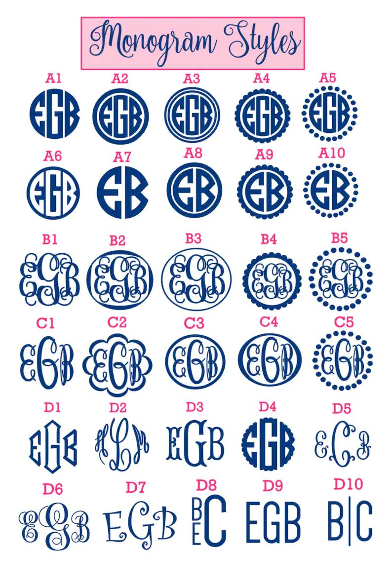 Vinyl Monogram Decal Sticker FREE SHIPPING! | Many sizes, colors, and styles! Car Monogram Yeti D... | Etsy (US)