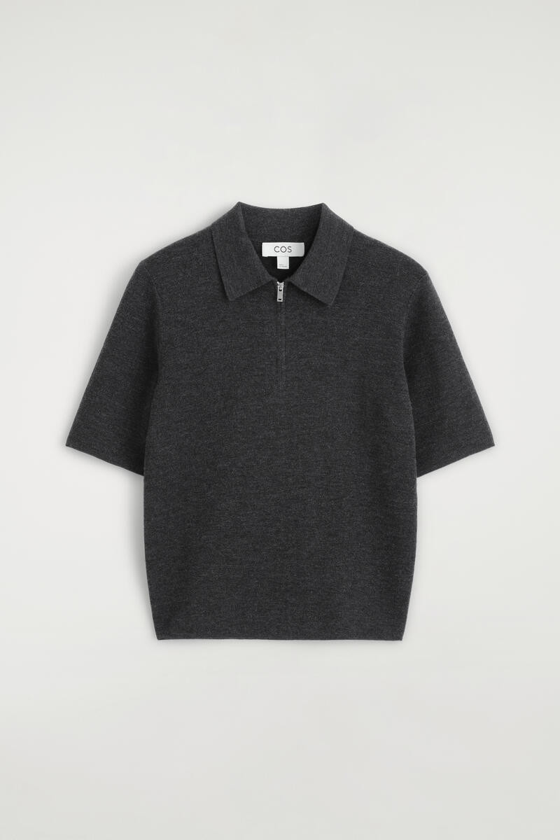 Merino Wool Zip-Up Polo Shirt | COS (US)