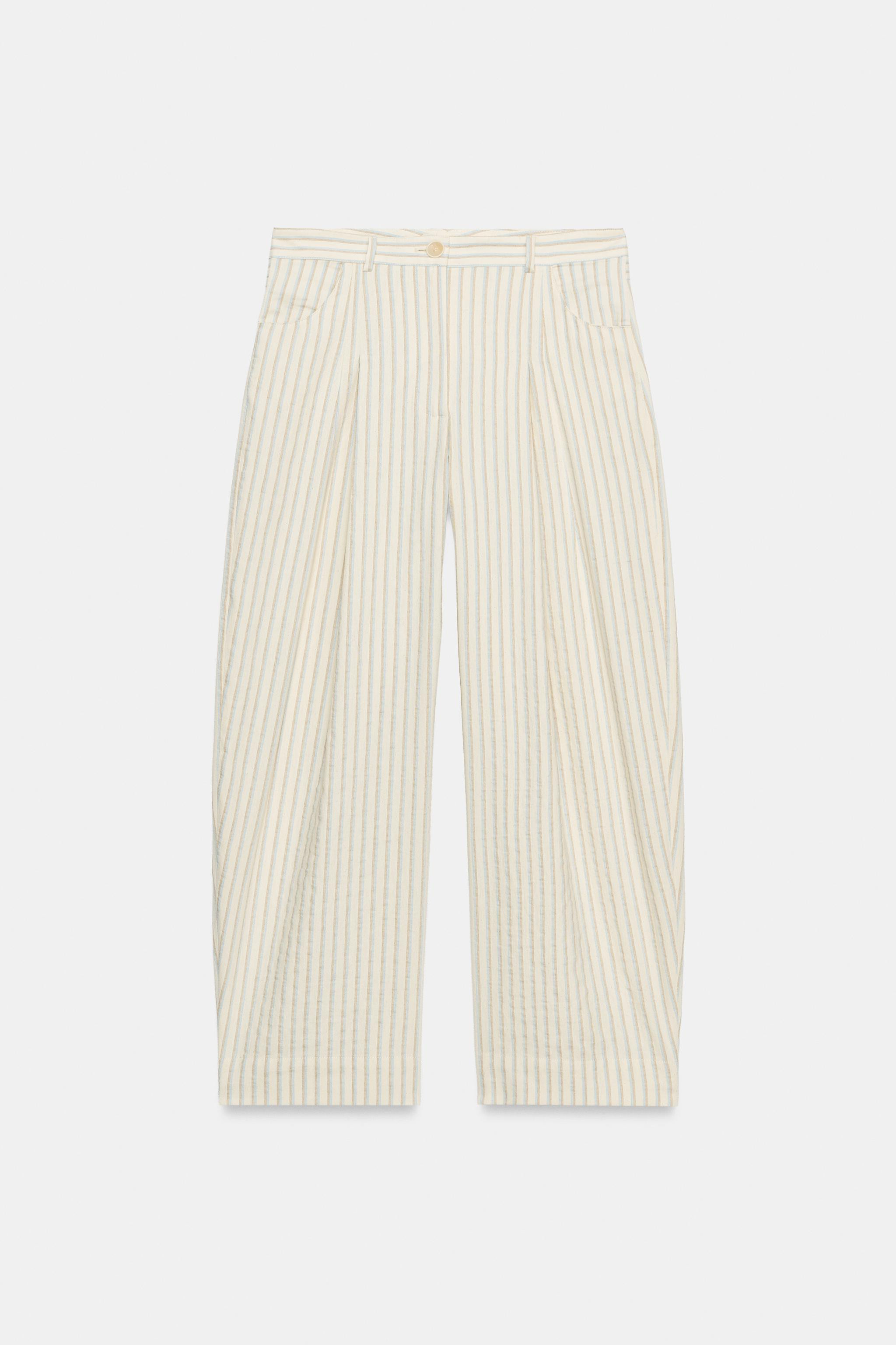 ZW COLLECTION STRIPED BARREL TROUSERS | Zara UK