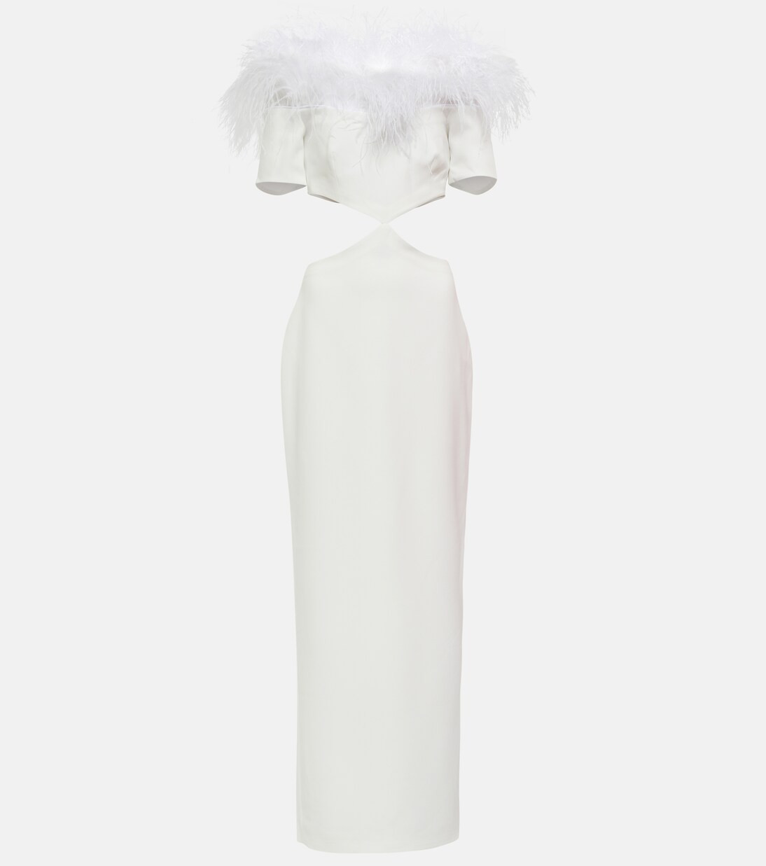 Feather-trimmed cutout maxi dress | Mytheresa (US/CA)