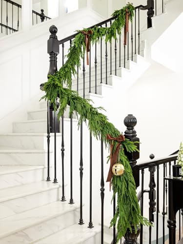 15FT Christmas Garland Real Touch Norfolk Pine Garland Winter Pine Garland for Mantle Stairs Rail... | Amazon (US)