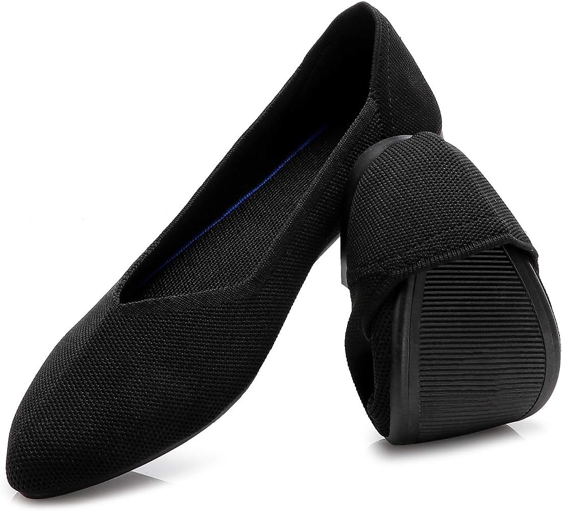 Amazon.com | HEAWISH Women's Ballet Flats for Women Pointed Toe Slip On Black Brown Comfortable M... | Amazon (US)